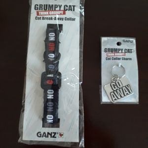"Grumpy" Cat Collar & Charm
